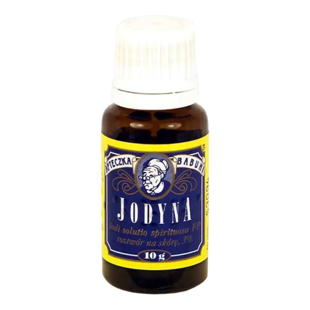 Apteczka Babuni Jodyna 10g – traditional 3% iodine skin solution for wound care, cuts, scrapes, and antiseptic first aid