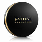Apteczka Eveline Celebrities Beauty transparent pressed mineral powder no. 20, mattifying and smoothing face powder with gold trim.