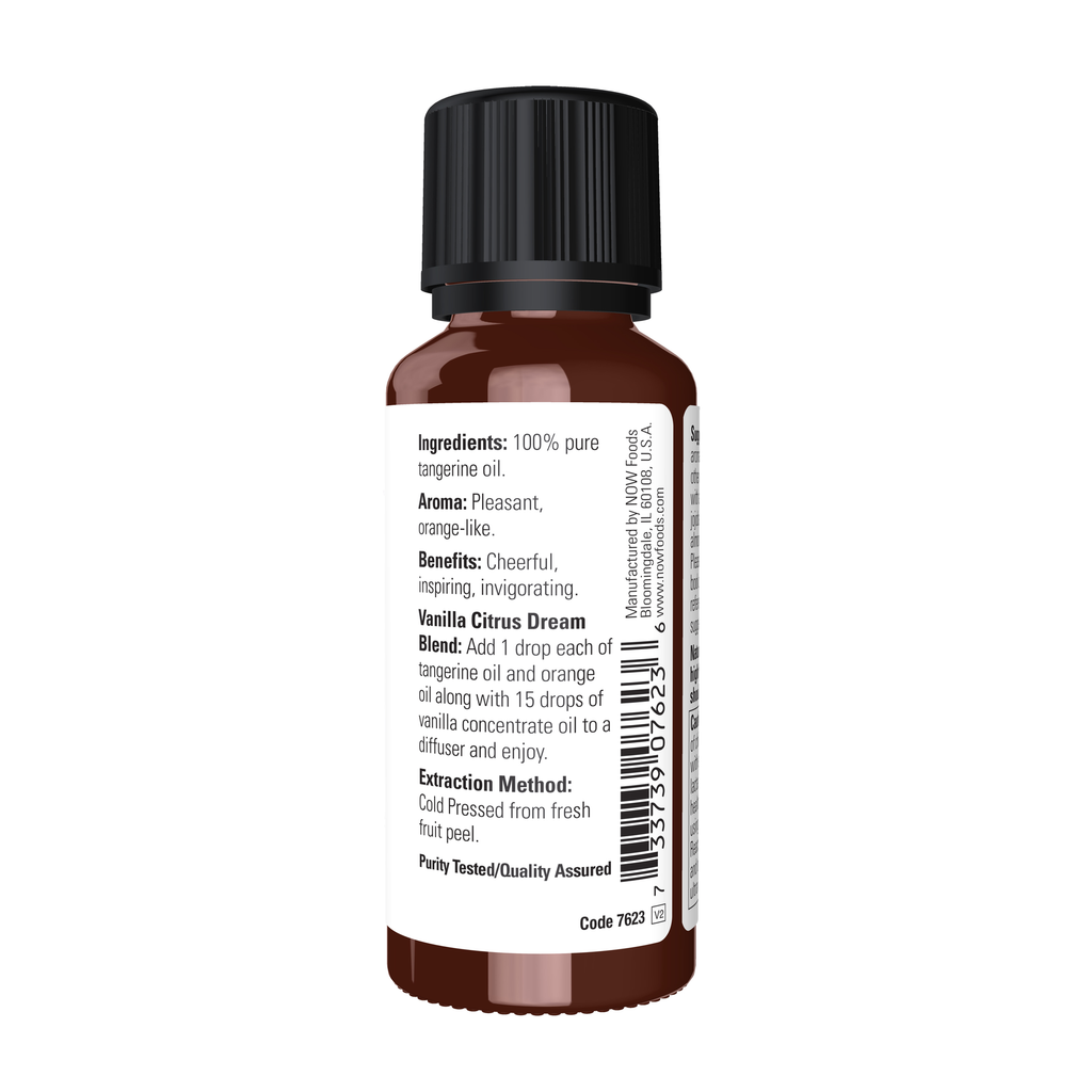 NOW Foods Tangerine Oil - 1 fl. oz. – Right label / Etykieta producenta
