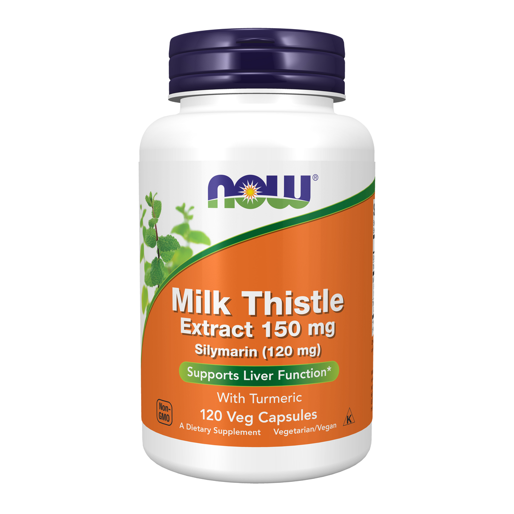 NOW Foods Milk Thistle Extract 150 mg Silymarin (120 mg) - 120 Veg Capsules / ostropest plamisty ekstrakt 150 mg Silymarin (120 mg) - 120 kapsułek roślinnych