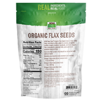 NOW Foods Flax Seeds, Organic - 2 lbs. – back label / Etykieta producenta