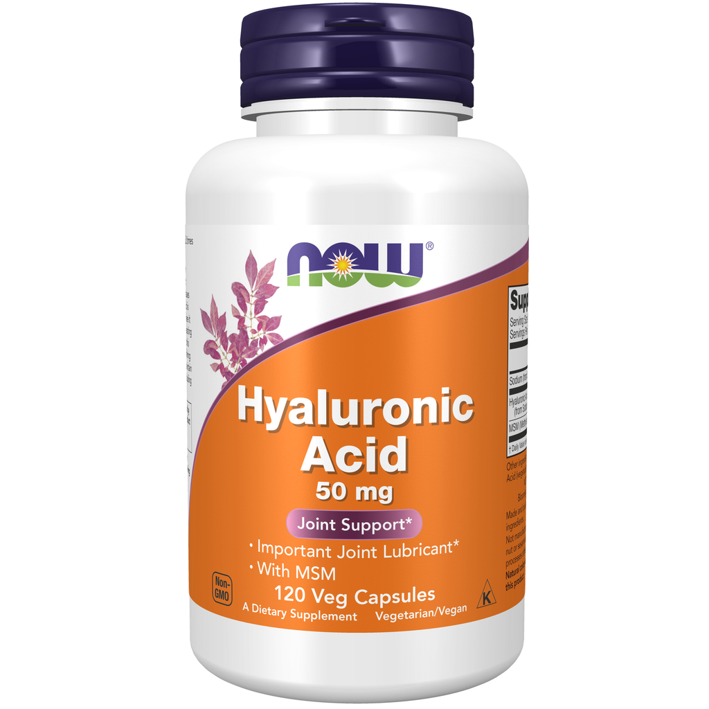 NOW Foods Hyaluronic Acid 50 mg - 120 Veg Capsules / kwas hialuronowy 50 mg - 120 kapsułek roślinnych