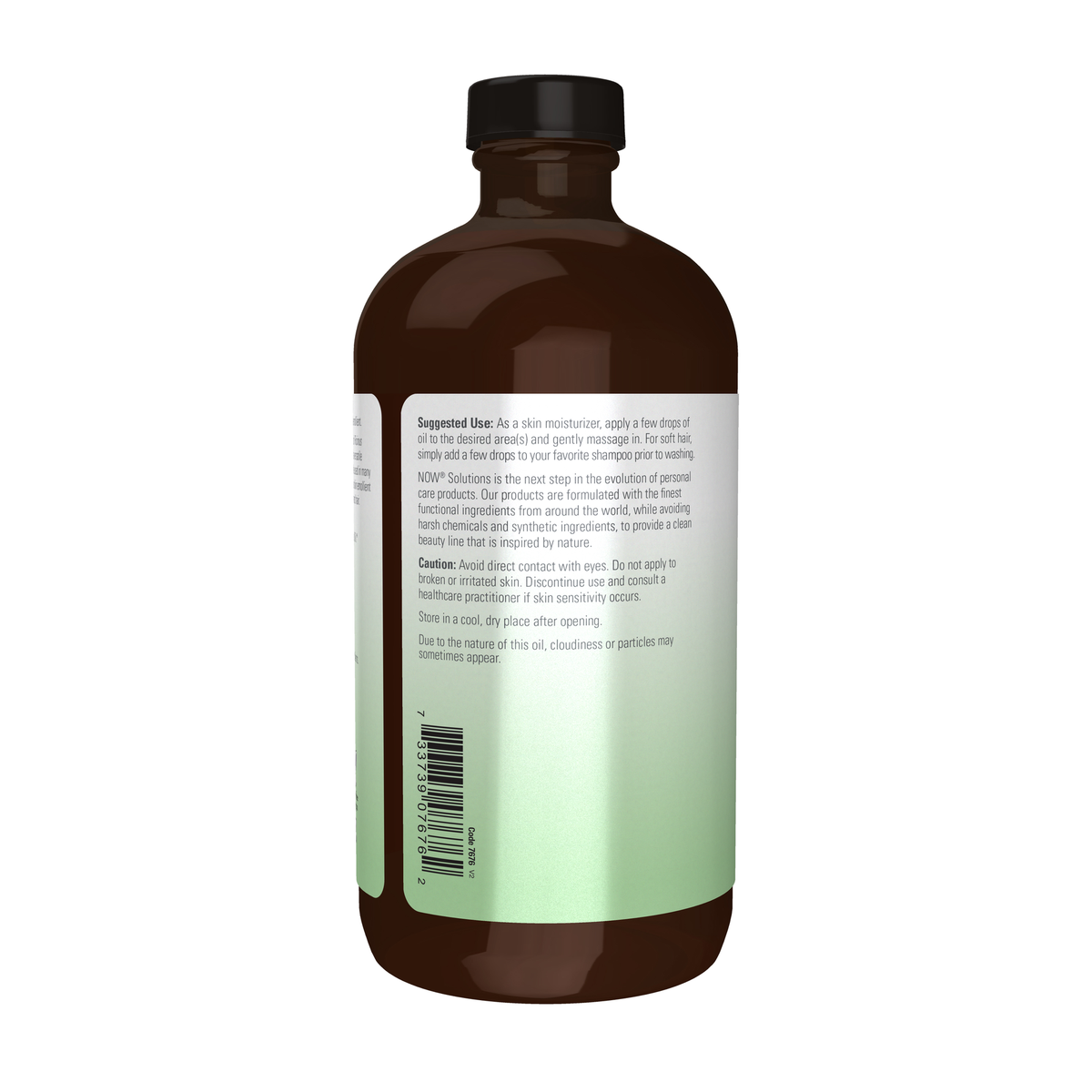 NOW Foods Castor Oil in Glass Bottle, Organic - 16 fl. oz. – Left label / Etykieta producenta