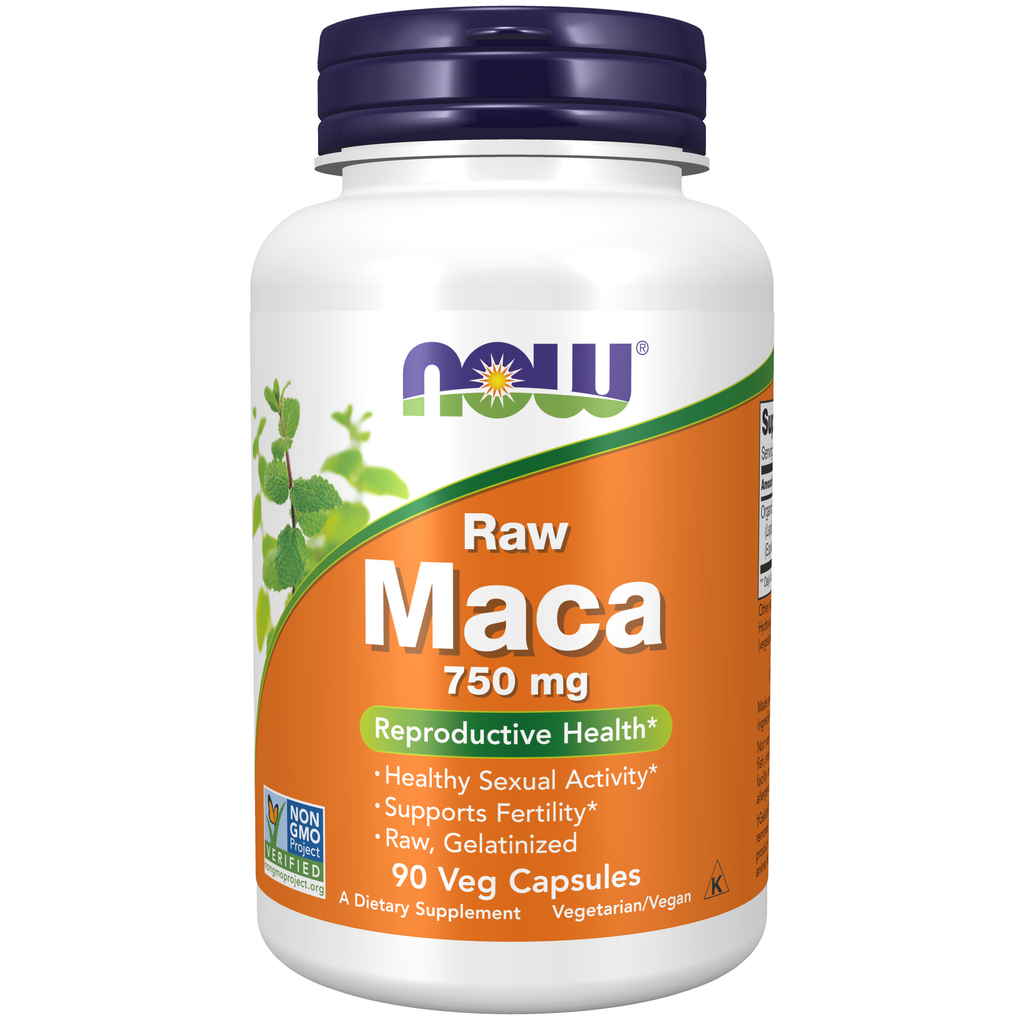 NOW Foods Maca 750 mg Raw - 90 Veg Capsules / Maca 750 mg surowy - 90 kapsułek roślinnych