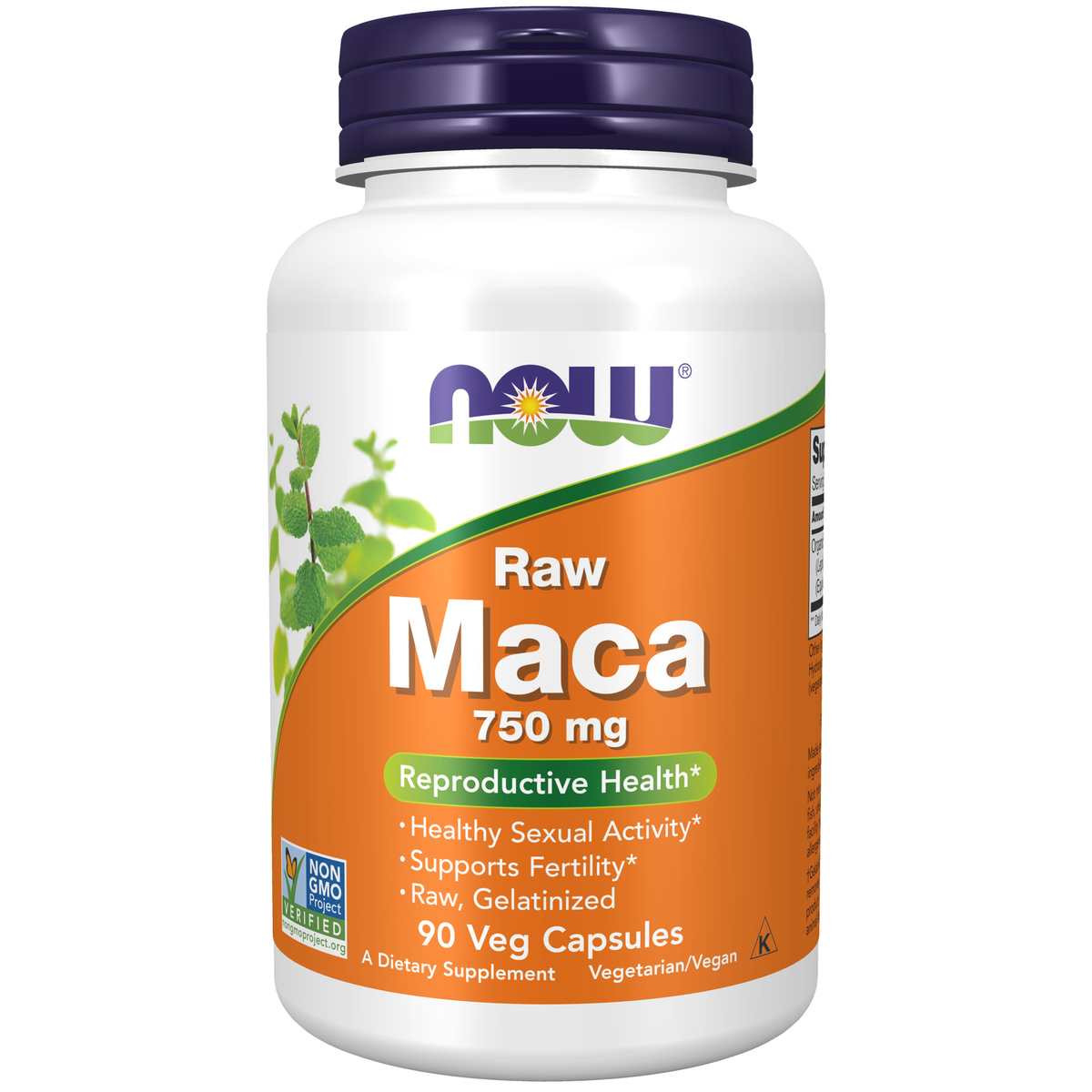 NOW Foods Maca 750 mg Raw - 90 Veg Capsules / Maca 750 mg surowy - 90 kapsułek roślinnych