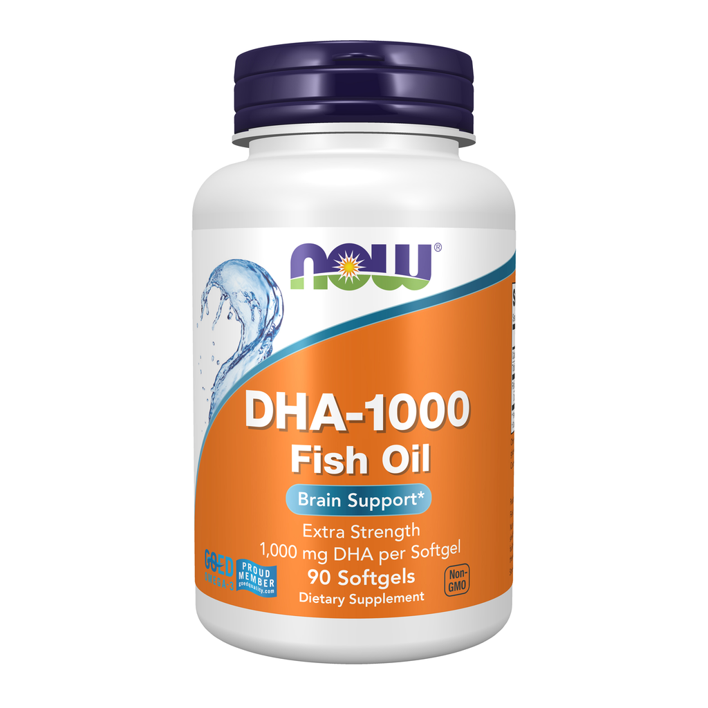 NOW Foods DHA-1000 Fish Oil, Extra Strength - 90 Softgels / DHA-1000 olej rybi, zwiększona moc - 90 kapsułek miękkich