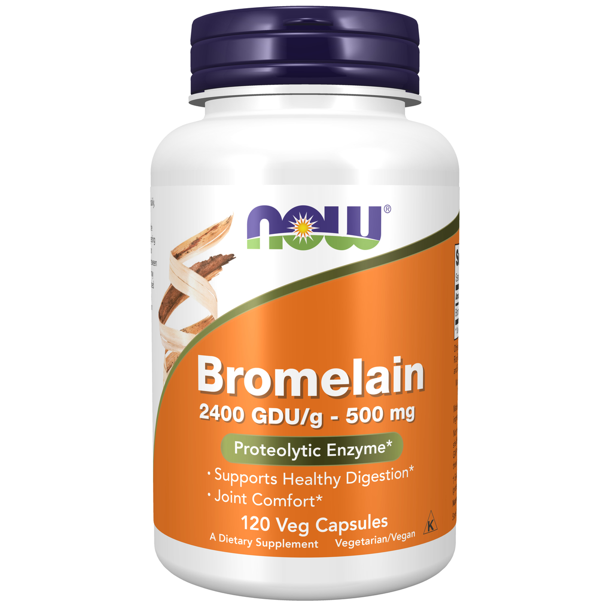 NOW Foods Bromelain 500 mg - 120 Veg Capsules / bromelaina 500 mg - 120 kapsułek roślinnych