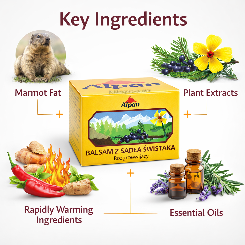 Alpan Marmot Oil Warming Balm Herbal Muscle and Joint Comfort Cream 50g ingredients