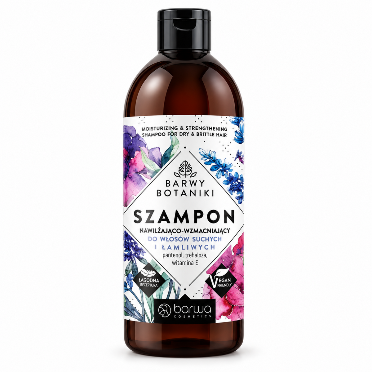 Barwy Botaniki Moisturizing & Strengthening Shampoo, 480 ml – single bottle on white | Barwy Botaniki Szampon nawilżająco-wzmacniający, 480 ml