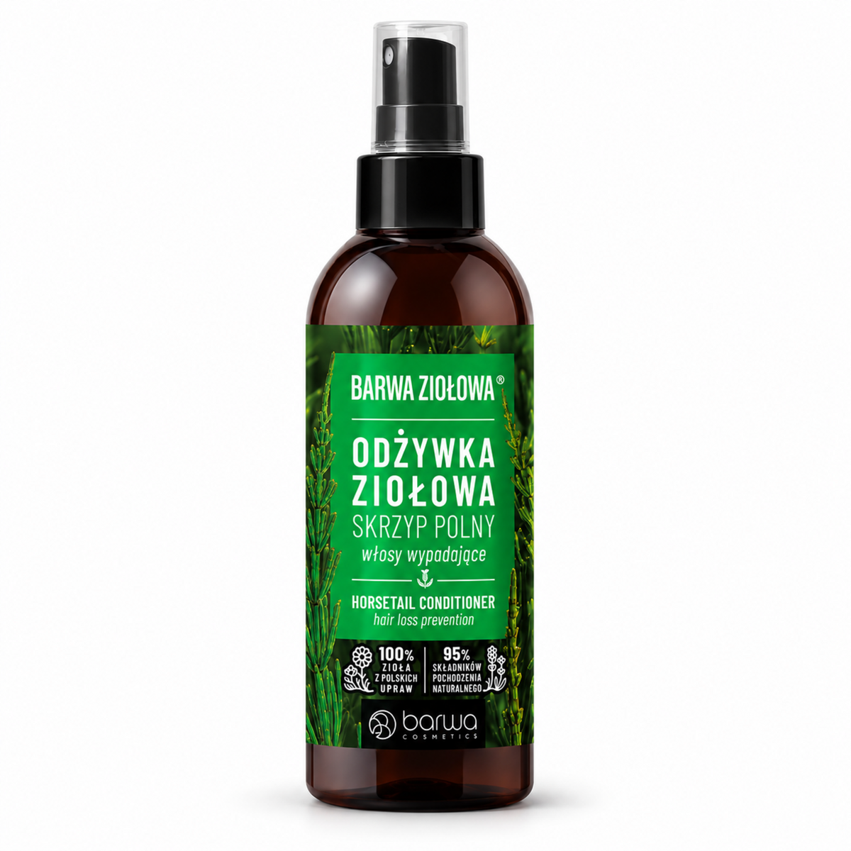 Barwa Ziołowa Horsetail Leave-In Spray Conditioner, 250 ml – single bottle on white | Barwa Ziołowa Odżywka skrzyp polny w sprayu, 250 ml