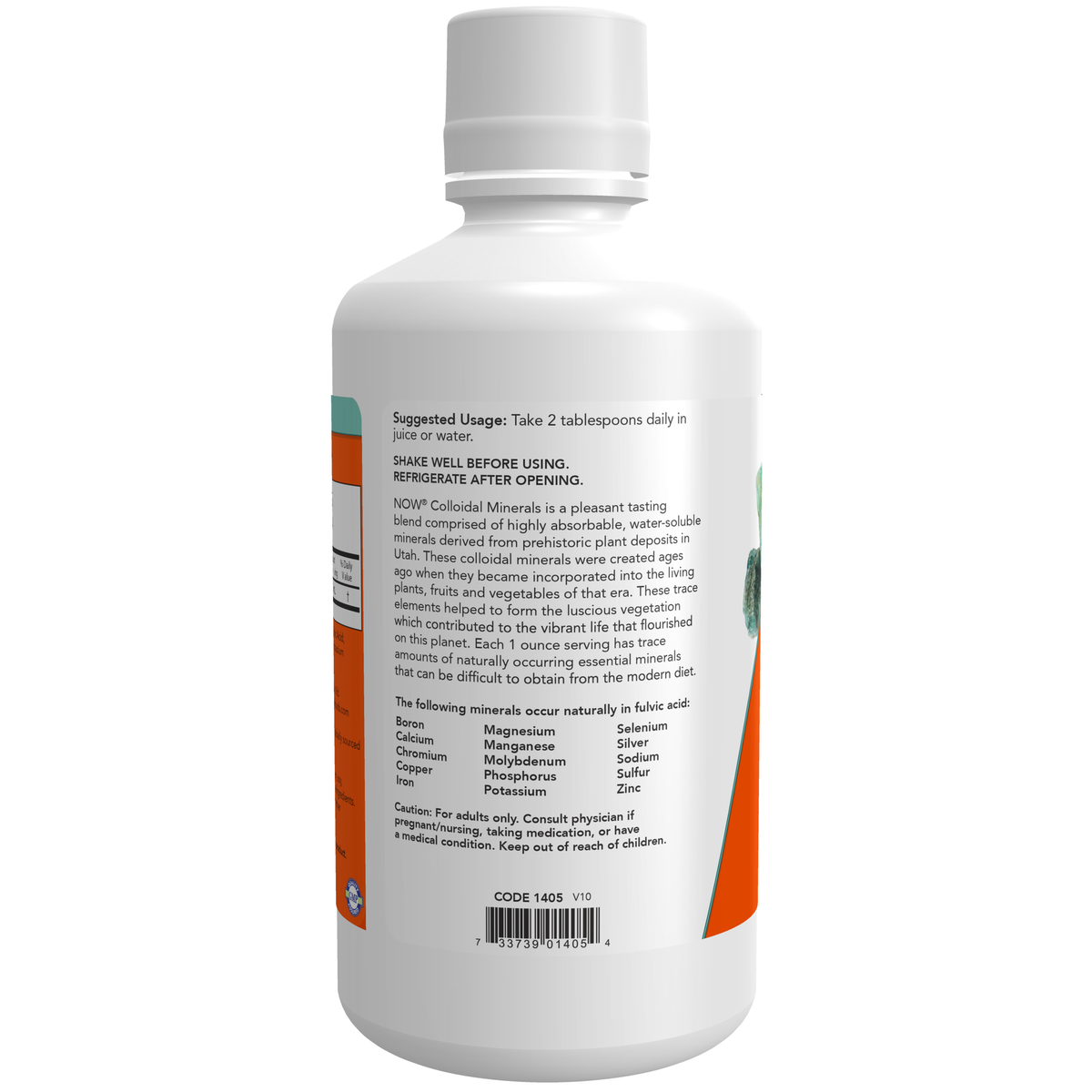 NOW Foods Colloidal Minerals - 32 fl. oz. – Label details / Etykieta producenta
