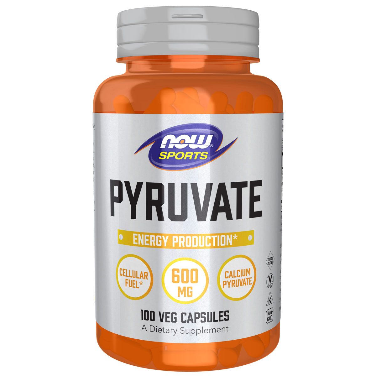 NOW Foods Pyruvate - 100 Veg Capsules / Pyruvate - 100 kapsułek roślinnych
