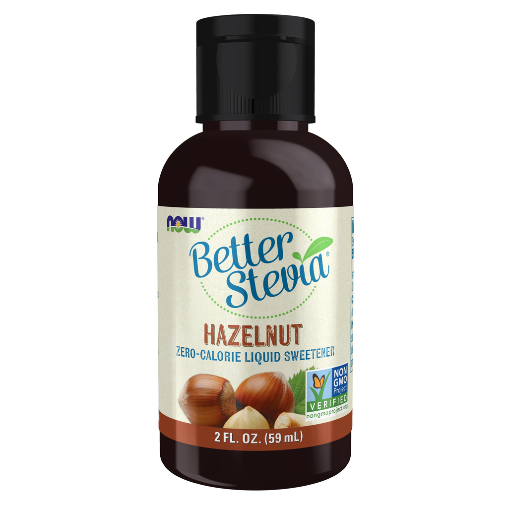 NOW Foods BetterStevia® Liquid, Hazelnut - 2 fl. oz. / BetterStevia® płyn, Hazelnut - 2 fl oz