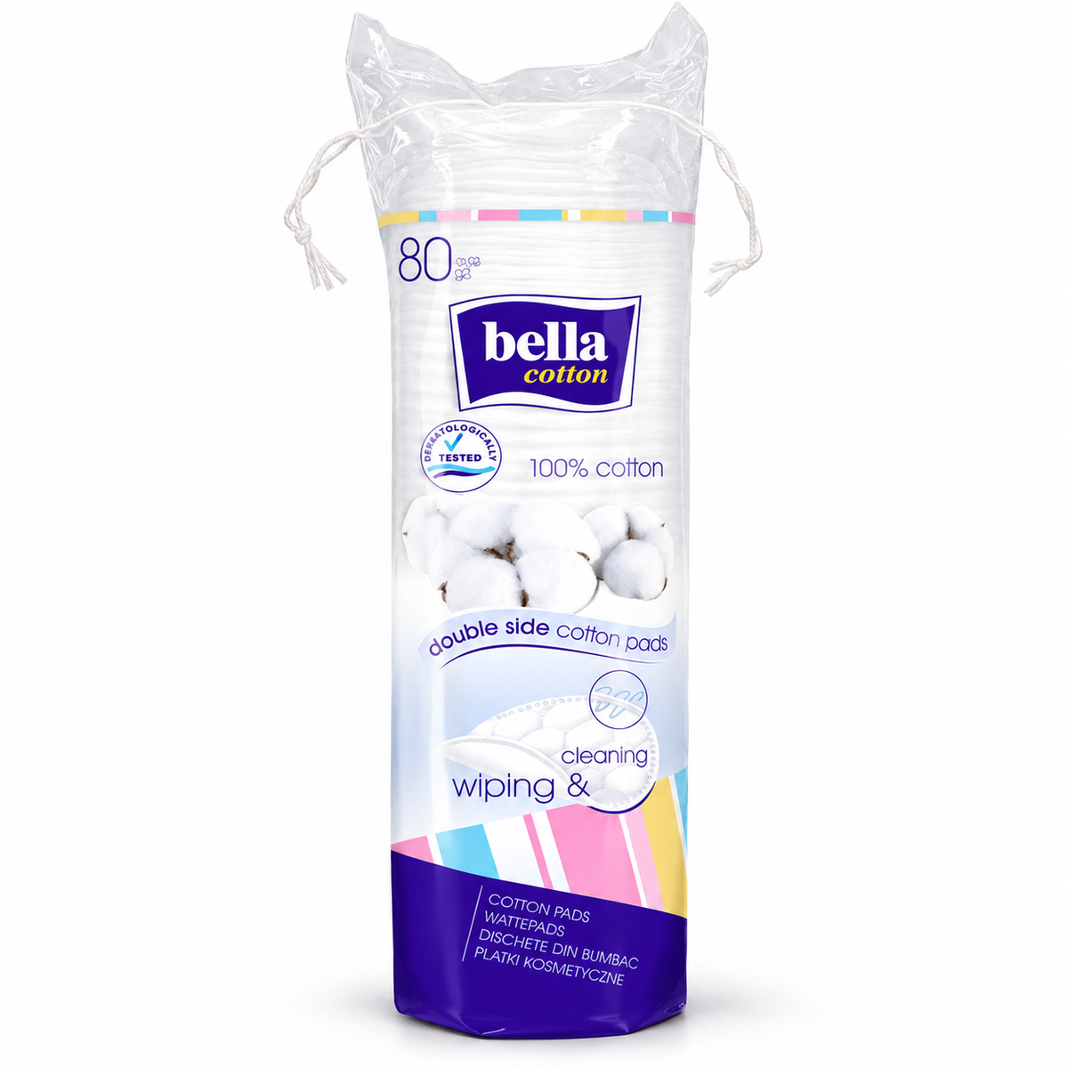 Bella Cotton Round Cosmetic Pads, 80 Count | Bella Cotton – okrągłe płatki kosmetyczne, 80 sztuk
