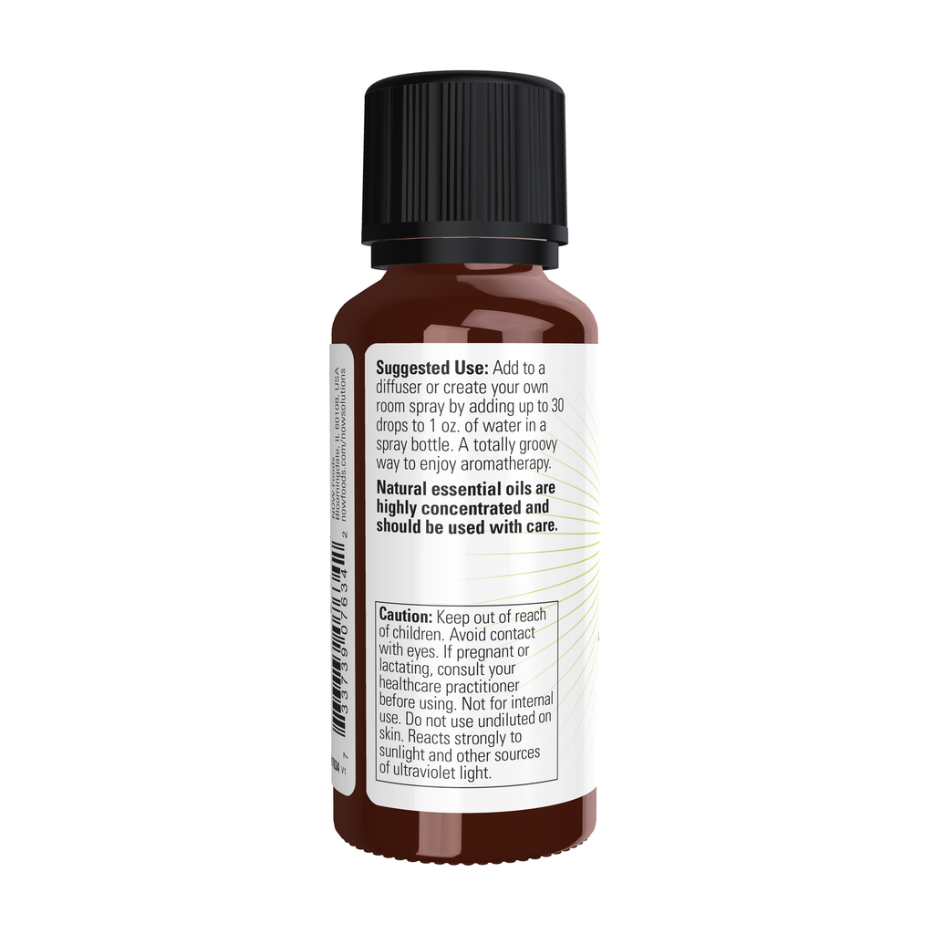 NOW Foods Peace, Love & Flowers Oil Blend - 1 fl. oz. – Left label / Etykieta producenta