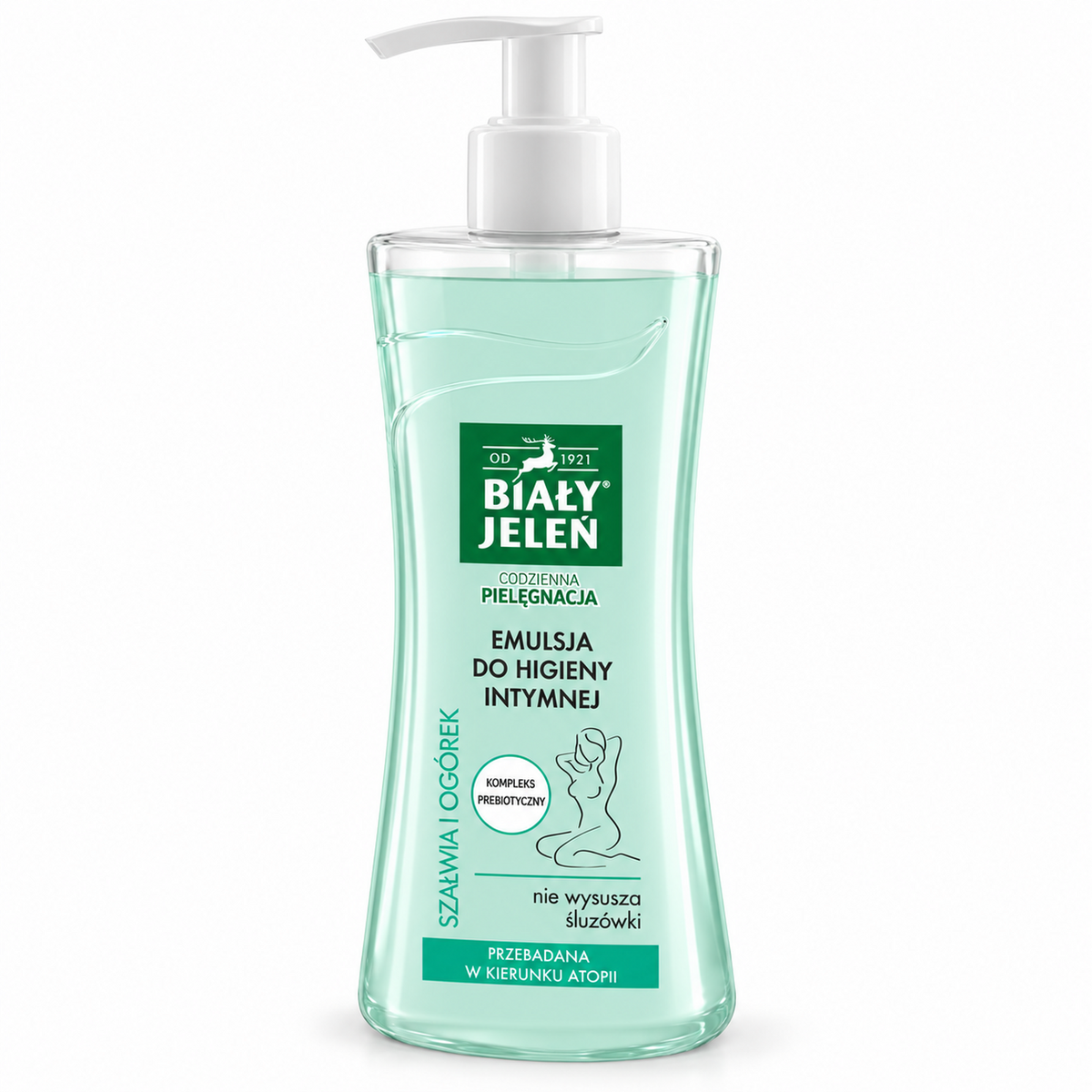Biały Jeleń Premium Sage & Cucumber Intimate Wash Emulsion 300 ml | Biały Jeleń Emulsja Premium do higieny intymnej z szałwią i ogórkiem 300 ml