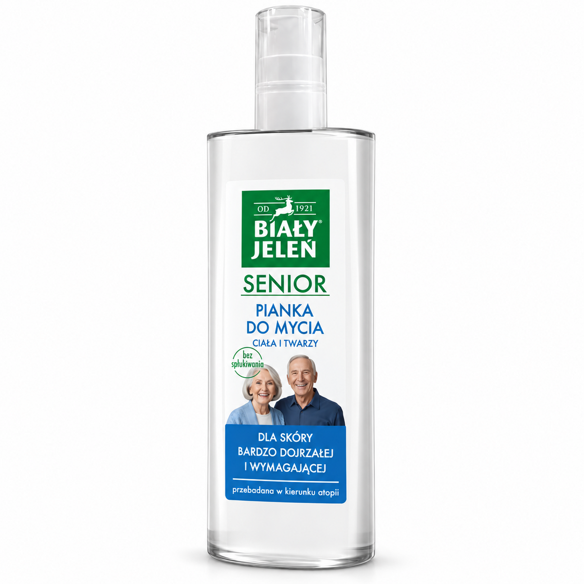 Biały Jeleń Senior No-Rinse Body & Face Cleansing Foam 200 ml | Biały Jeleń Senior pianka do mycia ciała i twarzy bez spłukiwania 200 ml