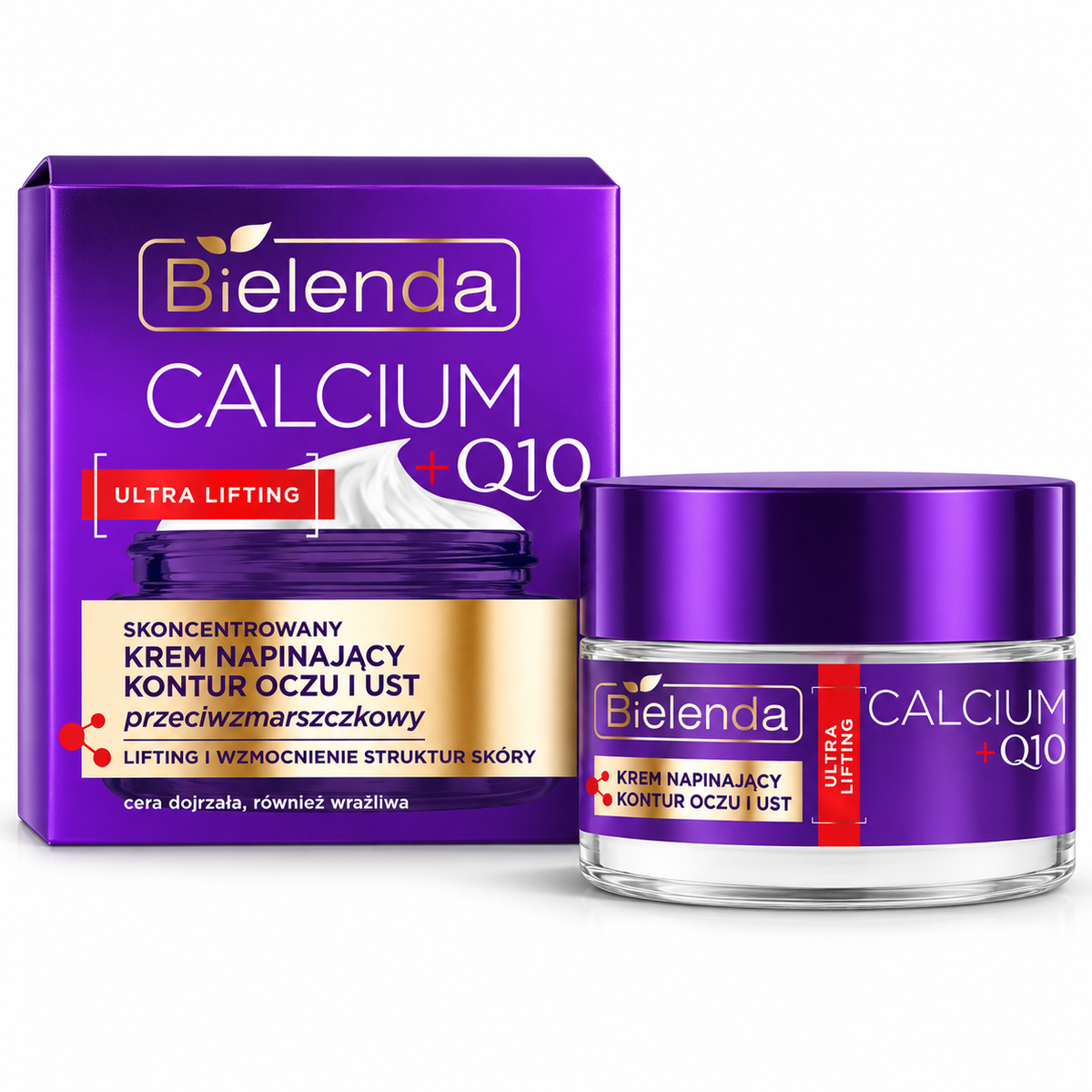 Bielenda Calcium + Q10 Firming Eye & Lip Contour Cream, 15 ml | Bielenda Calcium + Q10 – krem napinający kontur oczu i ust, 15 ml