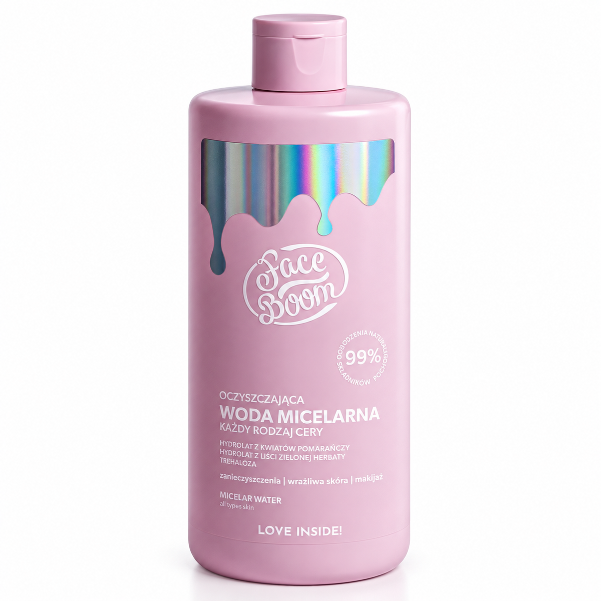Bielenda FaceBoom Cleansing Micellar Water, 500 ml | Bielenda FaceBoom – oczyszczająca woda micelarna, 500 ml