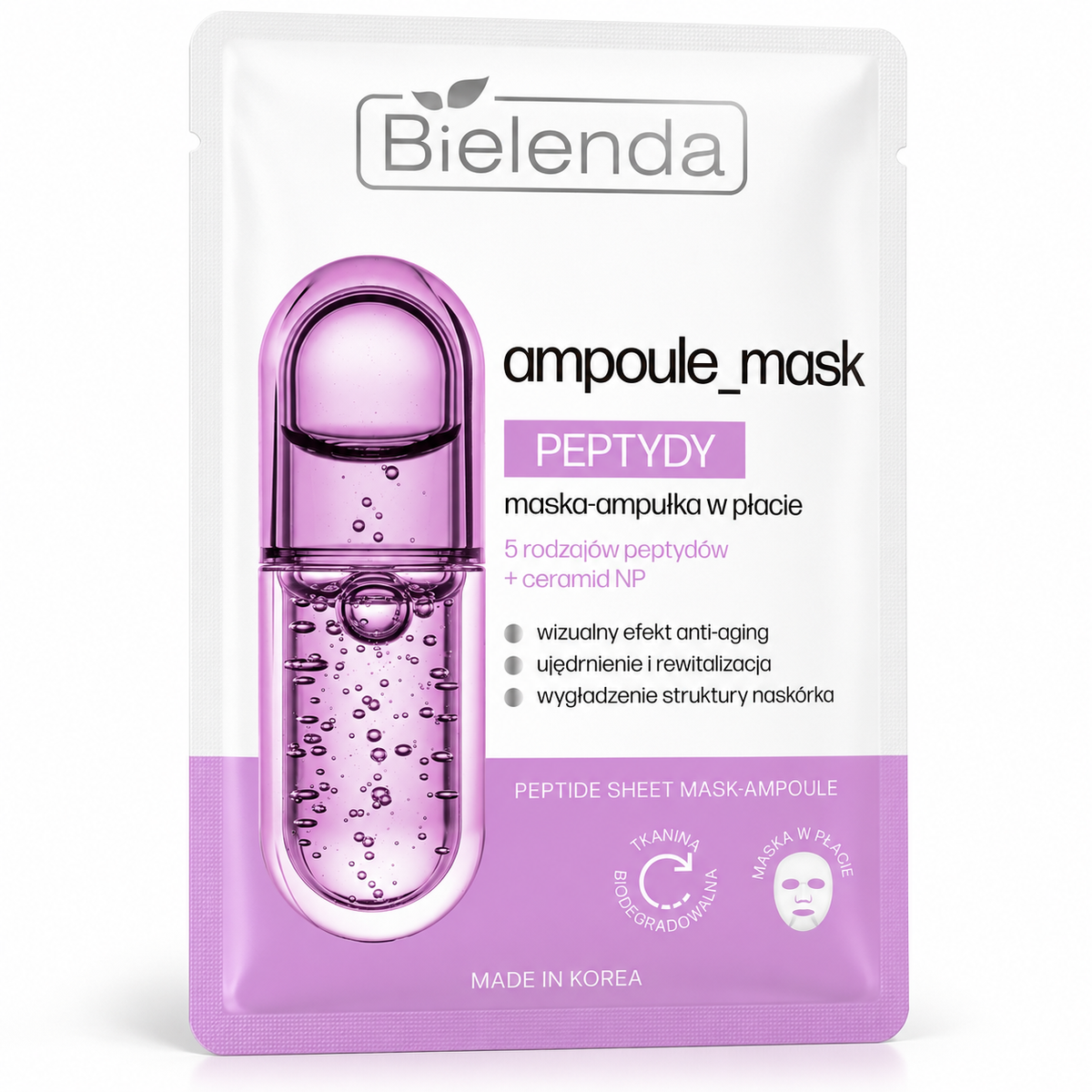 Bielenda Ampoule Mask Peptides Sheet Mask, 1 mask | Bielenda Ampoule Mask Peptides – maseczka w płachcie, 1 sztuka