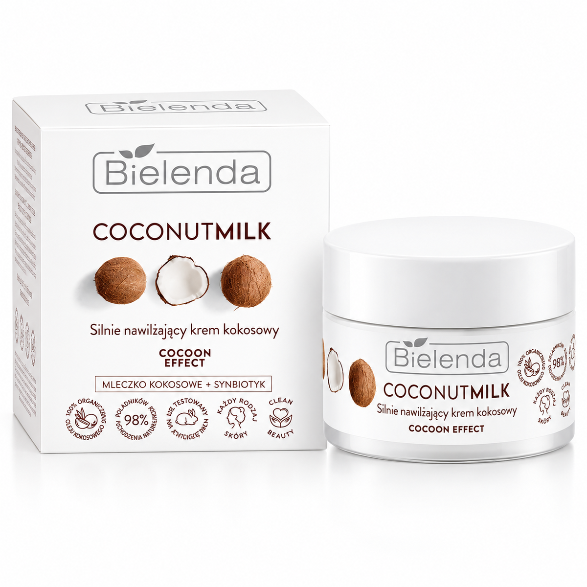 Bielenda Coconut Milk Cocoon Effect Moisturizing Face Cream, 50 ml | Bielenda Coconut Milk – nawilżający krem kokosowy, 50 ml