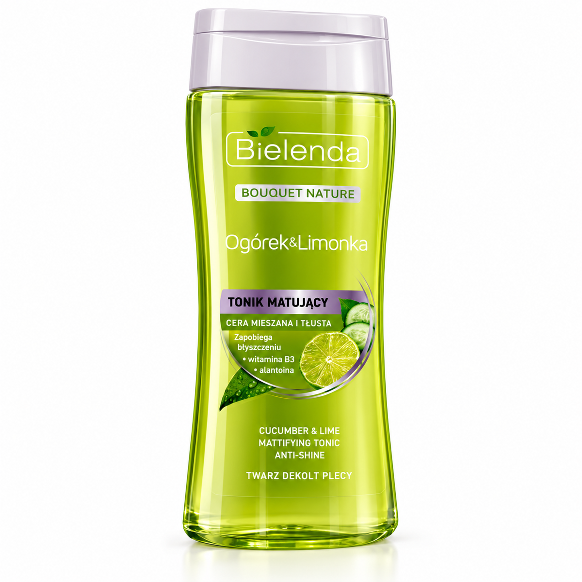 Bielenda Cucumber & Lime Mattifying Face Toner, 200 ml | Bielenda Ogórek i Limonka – matujący tonik do twarzy, 200 ml