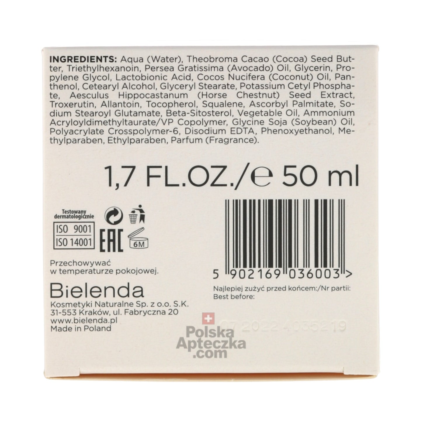 bielenda cera naczynkowa cream ingredients