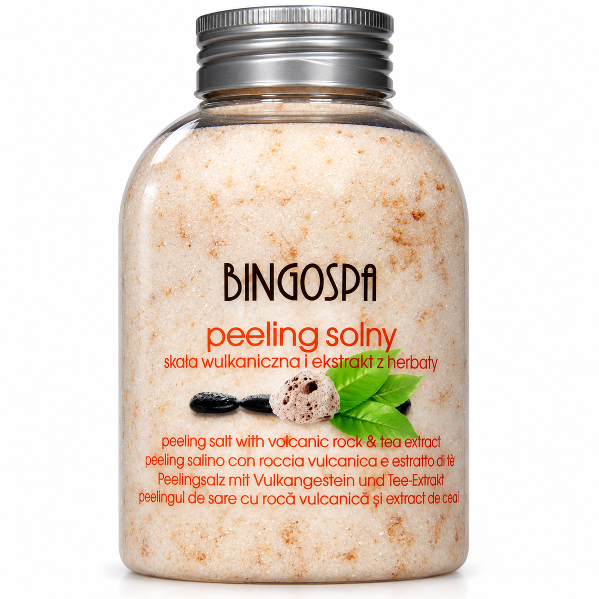 BingoSpa Volcanic Rock & Red Tea Body Scrub Salt, 580 g | BingoSpa – Sól do peelingu ze skałą wulkaniczną i czerwoną herbatą, 580 g