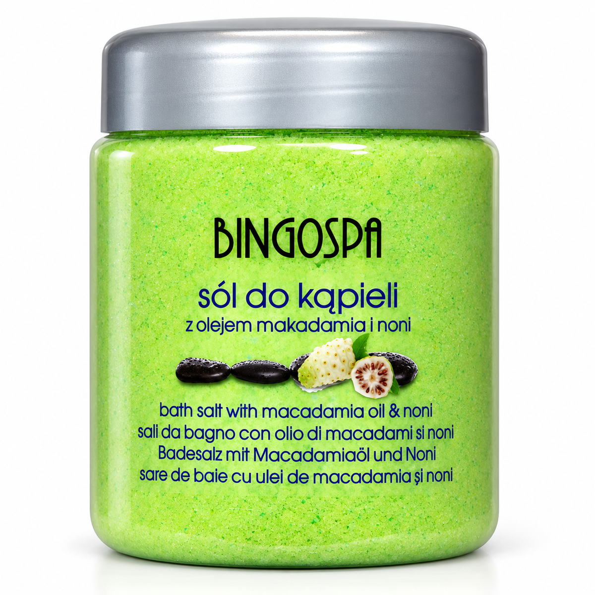 BingoSpa Macadamia Oil & Noni Bath Salt, 580 g | BingoSpa – Sól do kąpieli z olejem macadamia i noni, 580 g