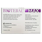 Biotebal Max Biotin Supplement Back Label – Dosage Instructions and Manufacturer Information – 10 mg Biotin