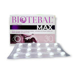 Biotebal Max Biotin Supplement – Blister Pack and Box – 30 Tablets for Hair and Nail Strengthening