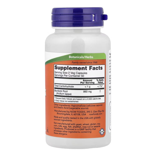 Burdock Root 430 mg 100 Veg Capsules