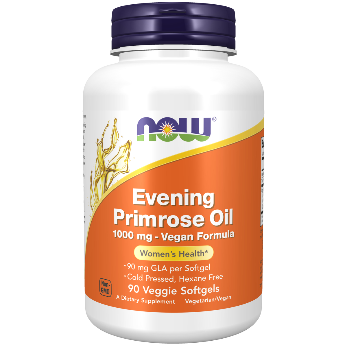 NOW Foods Evening Primrose Oil 1000 mg Vegan Formula - 90 Veggie Softgels / olej z wiesiołka 1000 mg Vegan Formula - 90 miękkich kapsułek roślinnych
