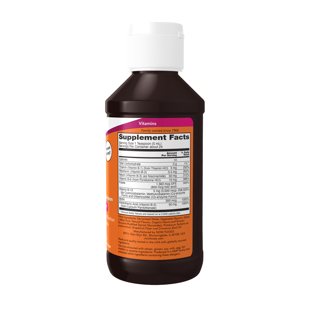 NOW Foods Ultra B-12 Liquid - 4 oz. – Right label / Etykieta producenta
