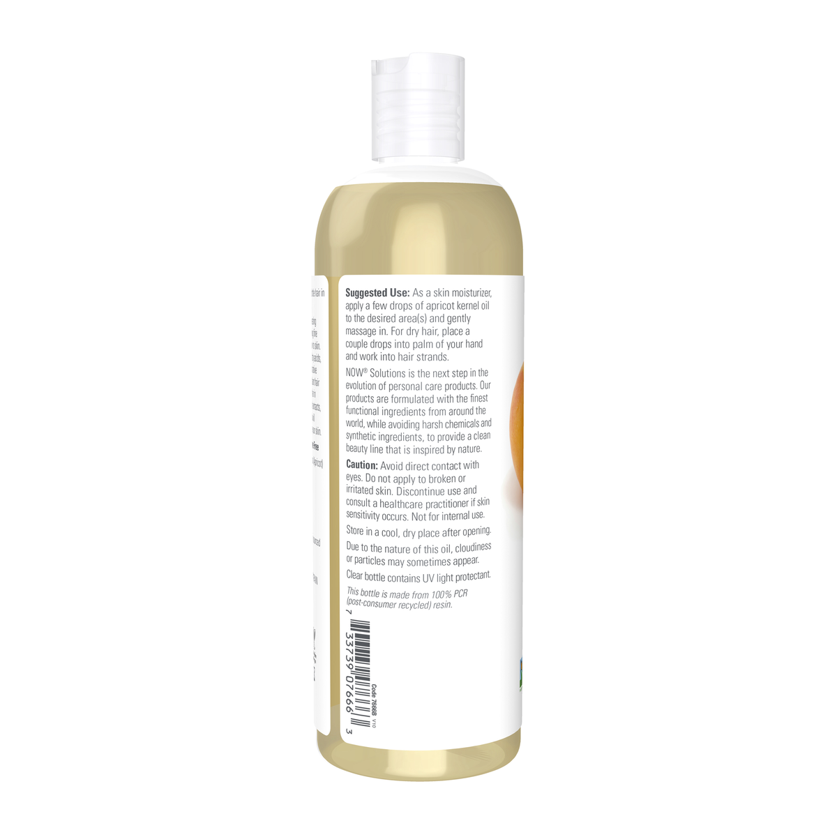 NOW Foods Apricot Oil - 16 fl. oz. – Left label / Etykieta producenta