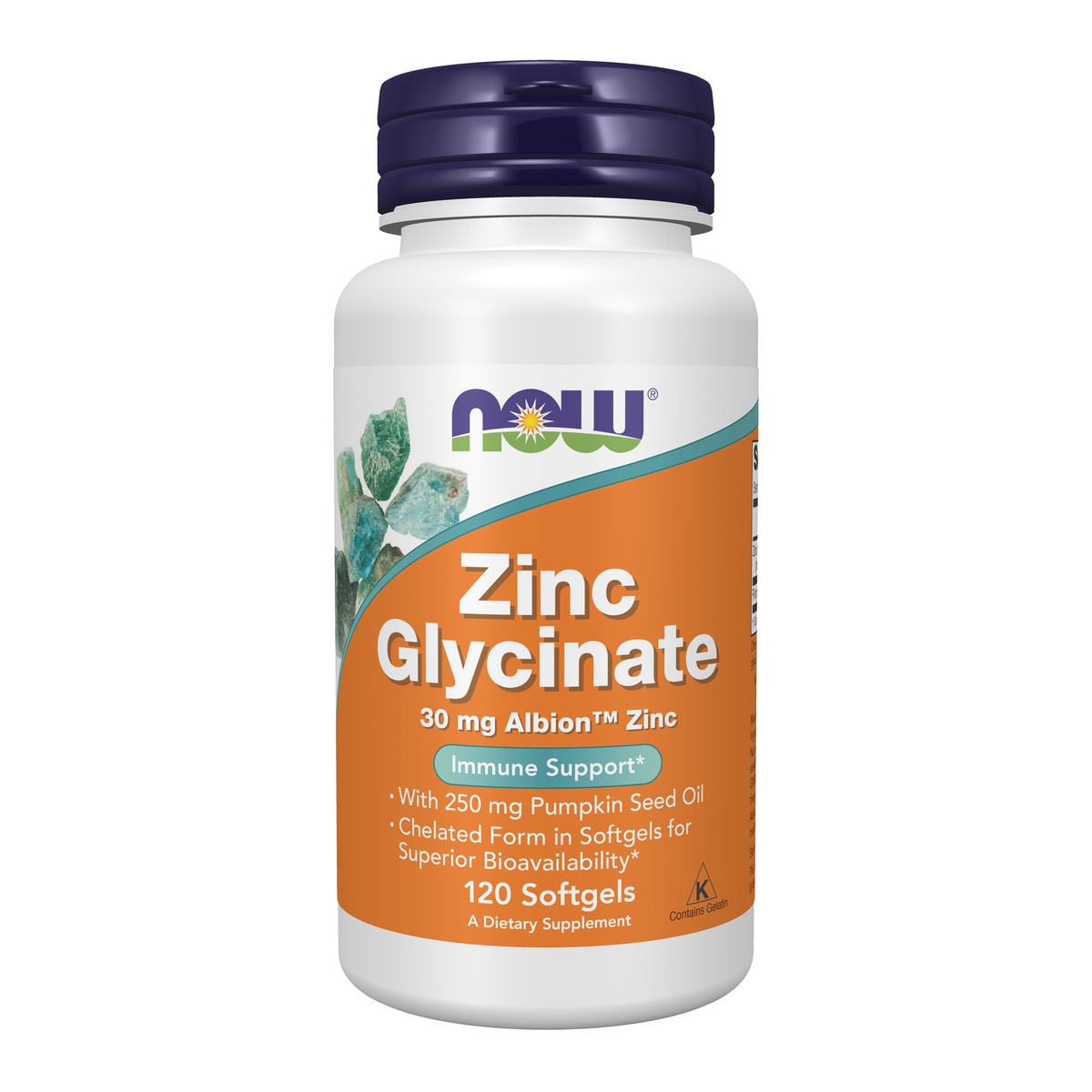 NOW Foods Zinc Glycinate - 120 Softgels / glicynian cynku - 120 kapsułek miękkich