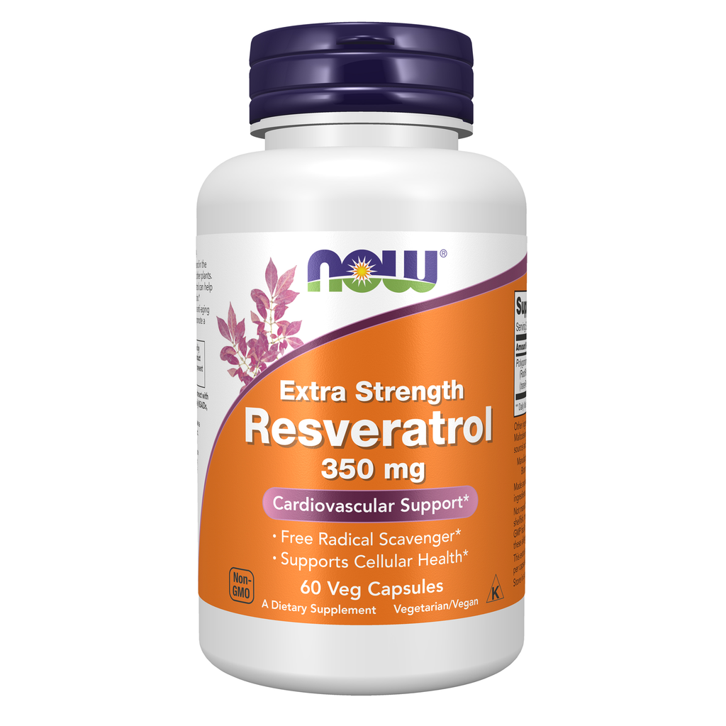 NOW Foods Resveratrol, Extra Strength 350 mg - 60 Veg Capsules / resweratrol, zwiększona moc 350 mg - 60 kapsułek roślinnych