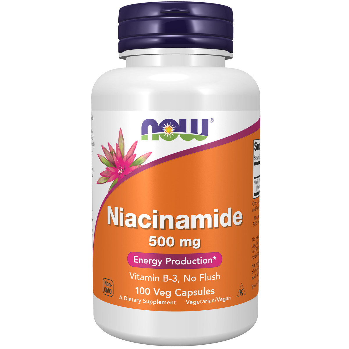 NOW Foods Niacinamide (B-3) 500 mg - 100 Veg Capsules / niacynamid (B-3) 500 mg - 100 kapsułek roślinnych