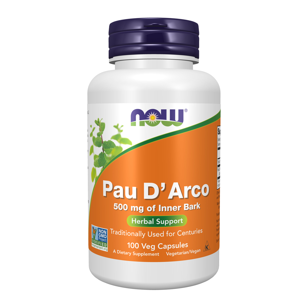 NOW Foods Pau D' Arco 500 mg - 100 Veg Capsules / Pau D' Arco 500 mg - 100 kapsułek roślinnych
