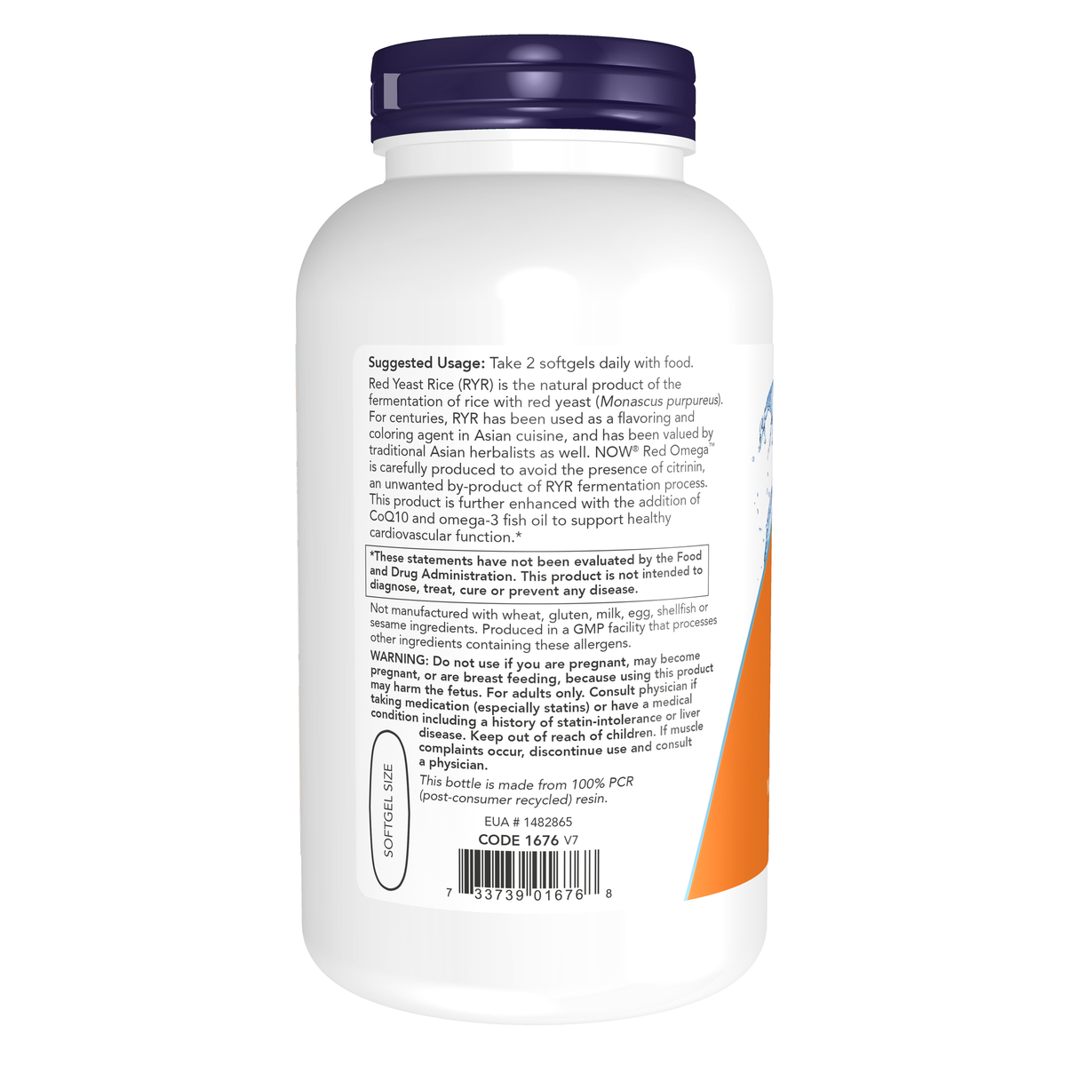 NOW Foods Red Omega™ Fish Oil - 180 Softgels – Left label / Etykieta producenta