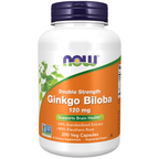 NOW Foods Ginkgo Biloba, Double Strength 120 mg - 200 Veg Capsules / miłorząb japoński, podwójna moc 120 mg - 200 kapsułek roślinnych