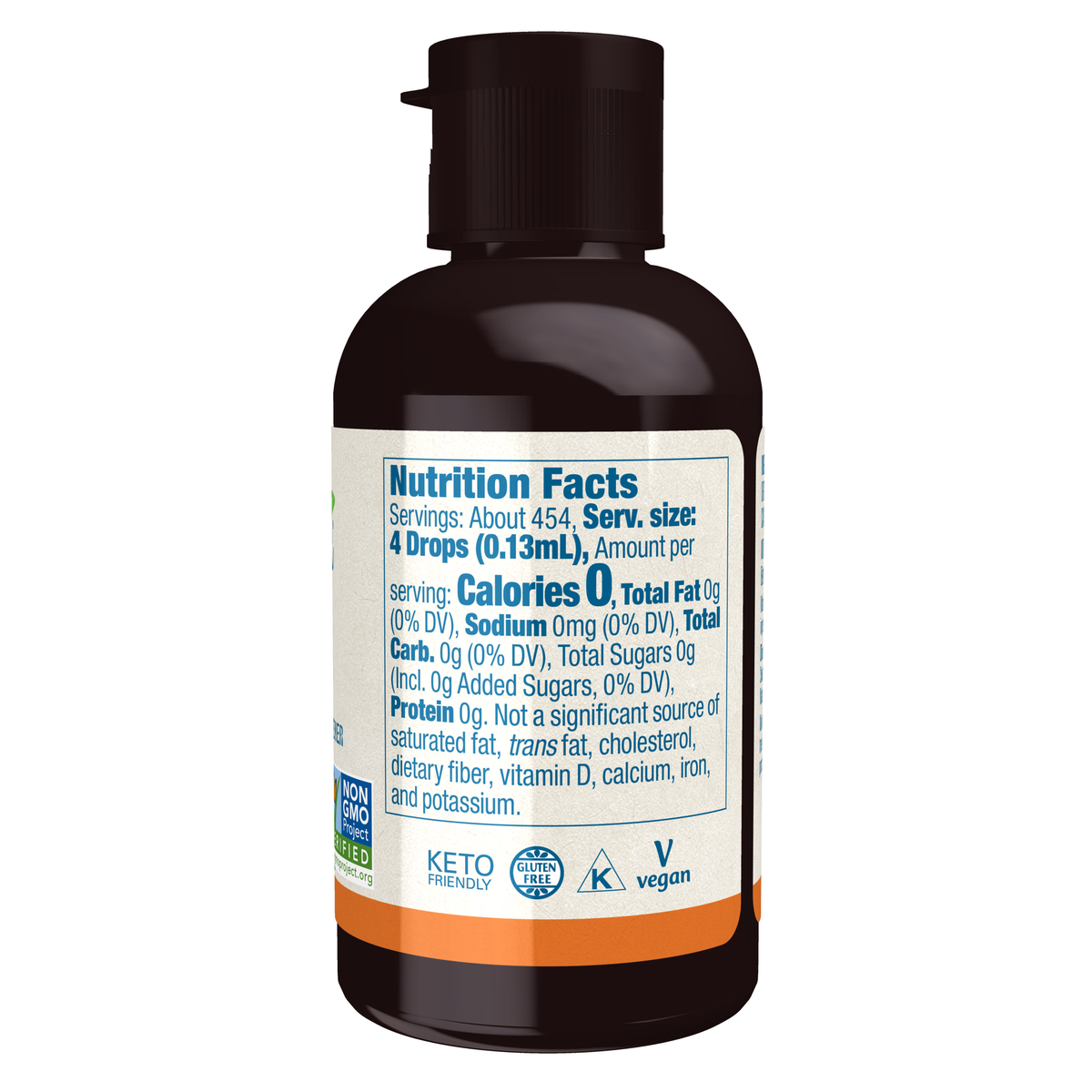 NOW Foods BetterStevia® Liquid, Original - 2 fl. oz. – Label details / Etykieta producenta