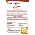 NOW Foods Quinoa Macaroni, Organic - 8 oz. – Back label / Etykieta producenta