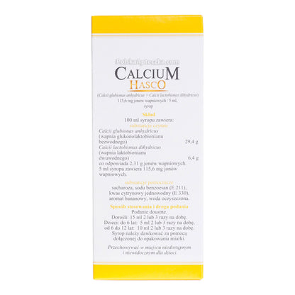 Calcium Hasco, banana-flavored syrup