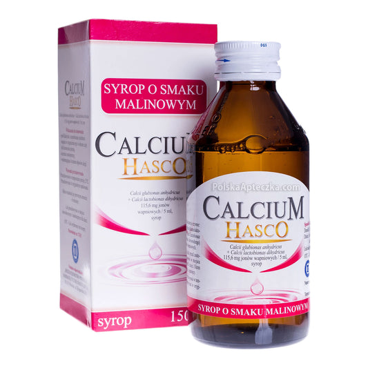 Calcium Hasco, raspberry flavored syrup