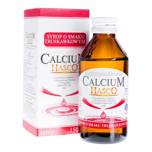 Calcium Hasco, syrop o smaku truskawkowym