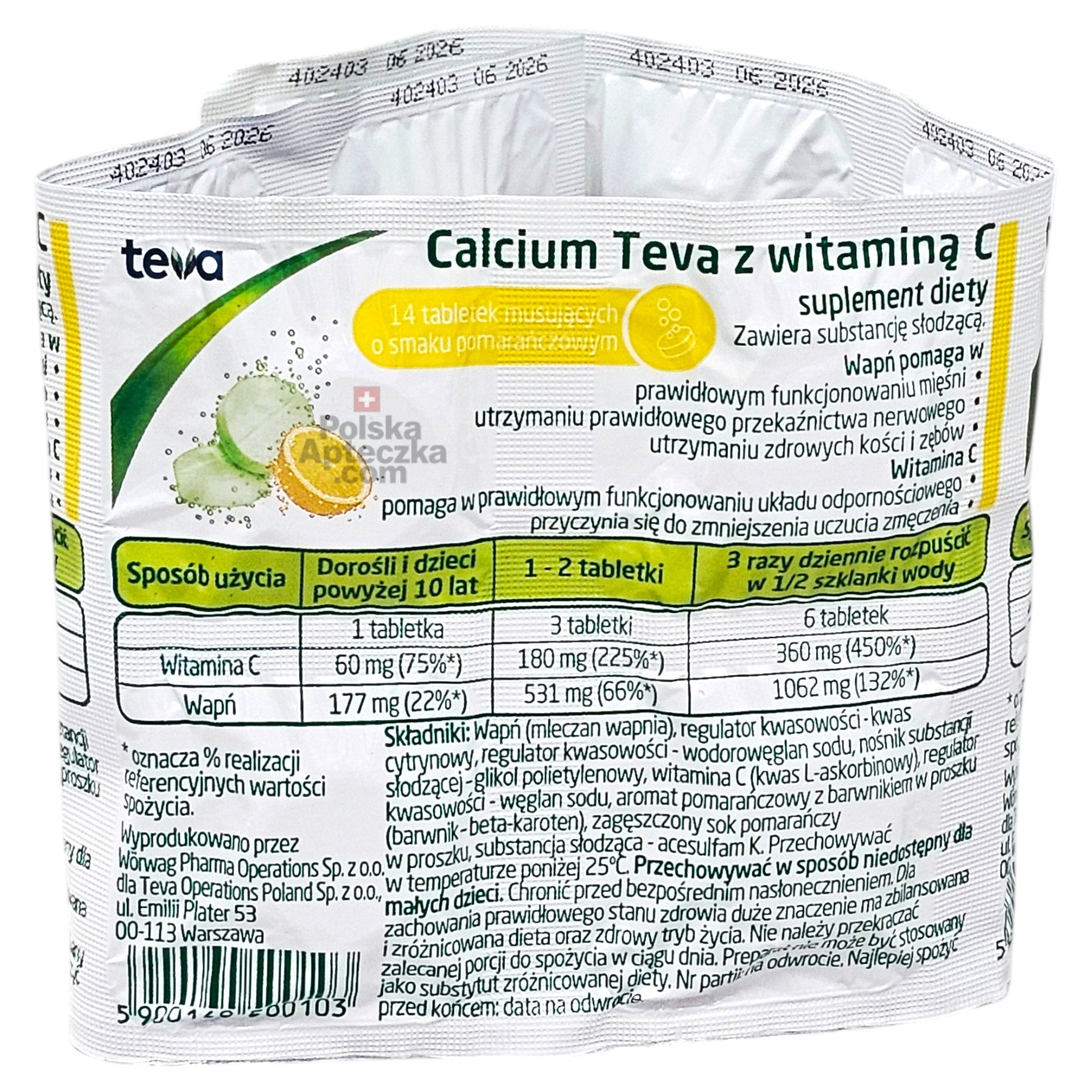 calcium teva ith vitamin c effervescent tablets