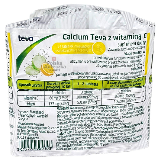 calcium teva ith vitamin c effervescent tablets
