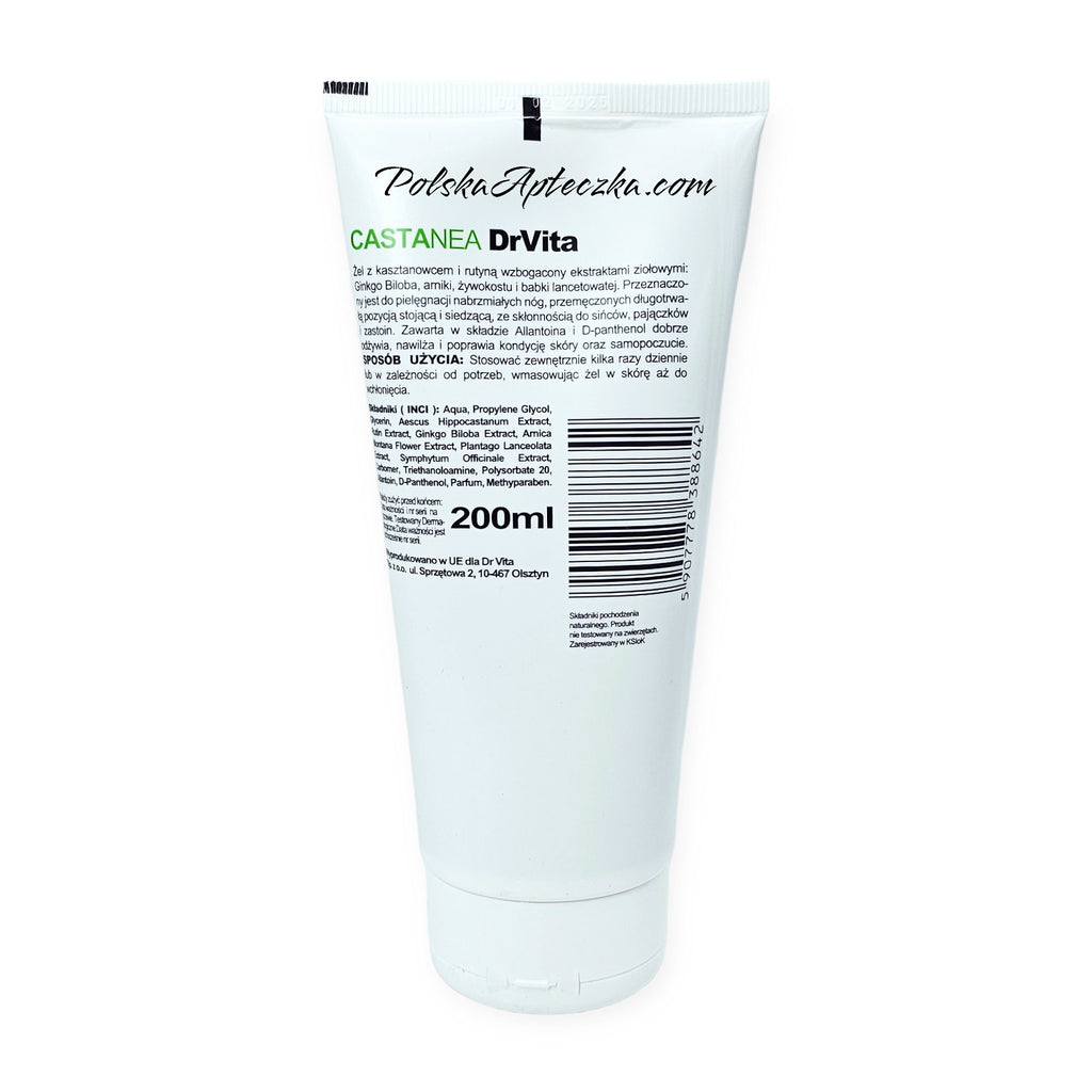 Castanea Obolałe Nogi wyciąg z kasztanowca i rutyny w żelu 200ml, Dr Vita