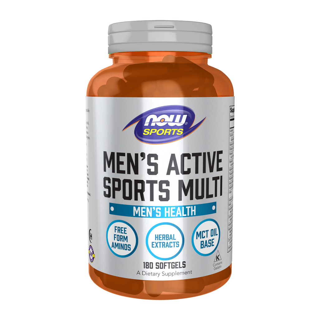 NOW Foods Men's Active Sports Multi - 180 Softgels / mężczyzn's Active Sports Multi - 180 kapsułek miękkich